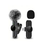 Tuzwa Wireless Lavalier Microphone – Mini Clip-On Lapel Mic with Transmitter, Built-In Battery for Mobile Video Recording, Streaming & Content Creation