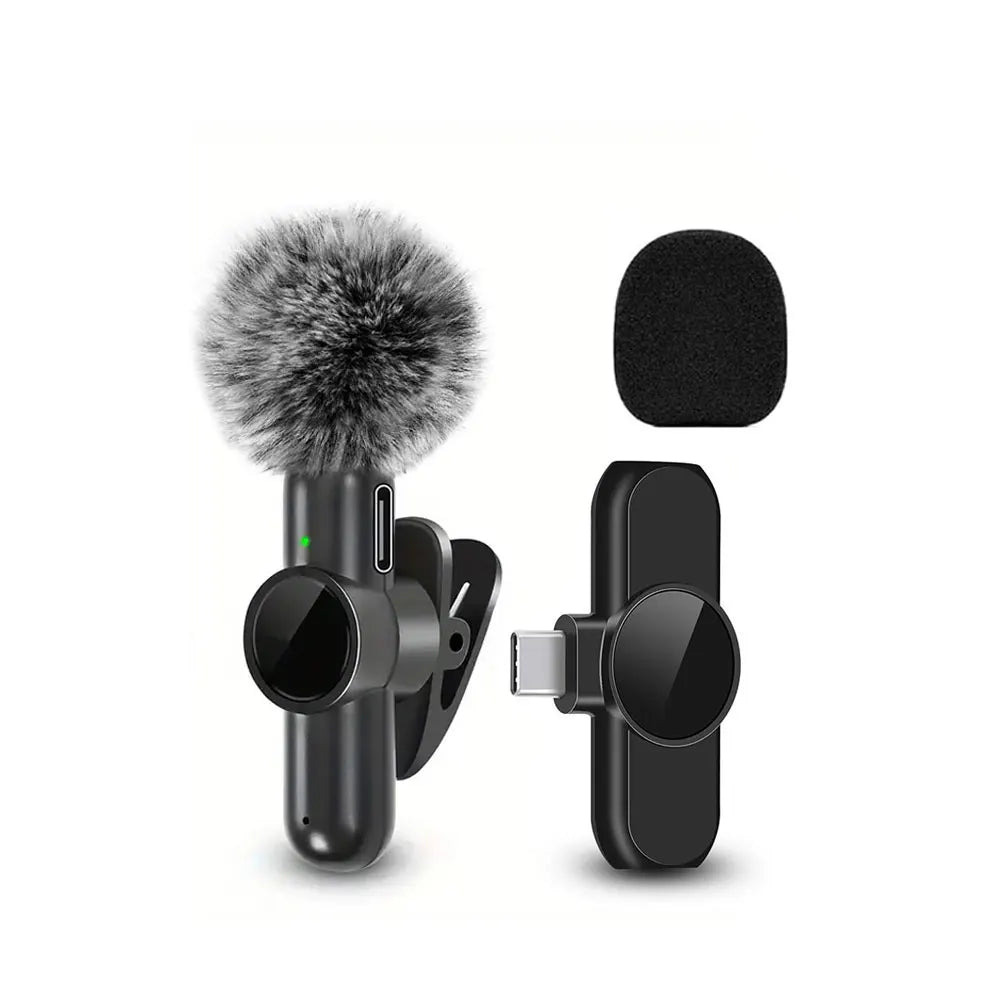 Tuzwa Wireless Lavalier Microphone – Mini Clip-On Lapel Mic with Transmitter, Built-In Battery for Mobile Video Recording, Streaming & Content Creation