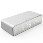 Tuzwa Smart Wireless Charging Station with LED Alarm Clock & Thermometer – Fast Charging Dock for Compatible iPhone & Samsung Phones