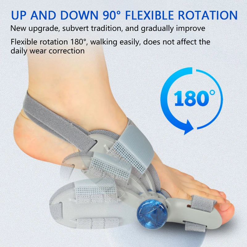 Tuzwa Adjustable Rotating Toe Separator – Big Toe Alignment Bunion Splint & Pedicure Foot Care Tool for Daily Comfort
