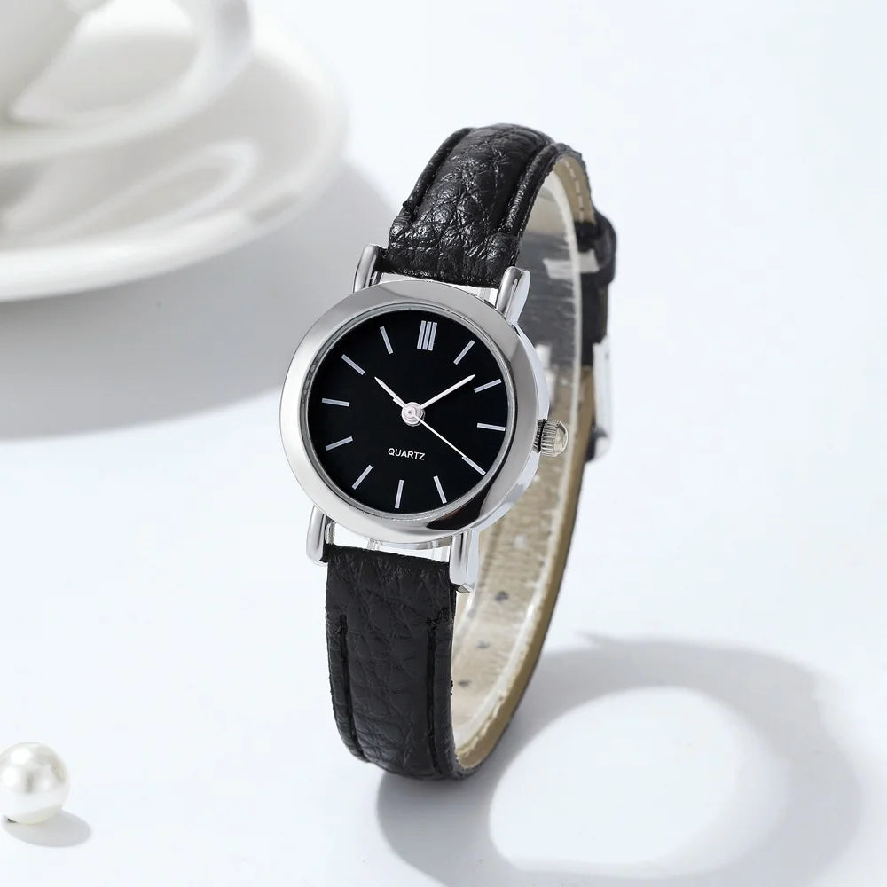 Tuzwa Women’s Quartz Watch – Elegant Leather Strap Analog Wristwatch with Arabic Numerals, 23mm Dial for Everyday & Dress Wear
