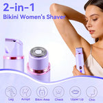 Tuzwa Dual-Head Electric Trimmer for Women – Stainless Steel Precision Shaver for Bikini Area, Underarms & Legs, Battery & Mains Powered