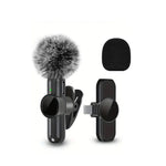 Tuzwa Wireless Lavalier Microphone – Mini Clip-On Lapel Mic with Transmitter, Built-In Battery for Mobile Video Recording, Streaming & Content Creation