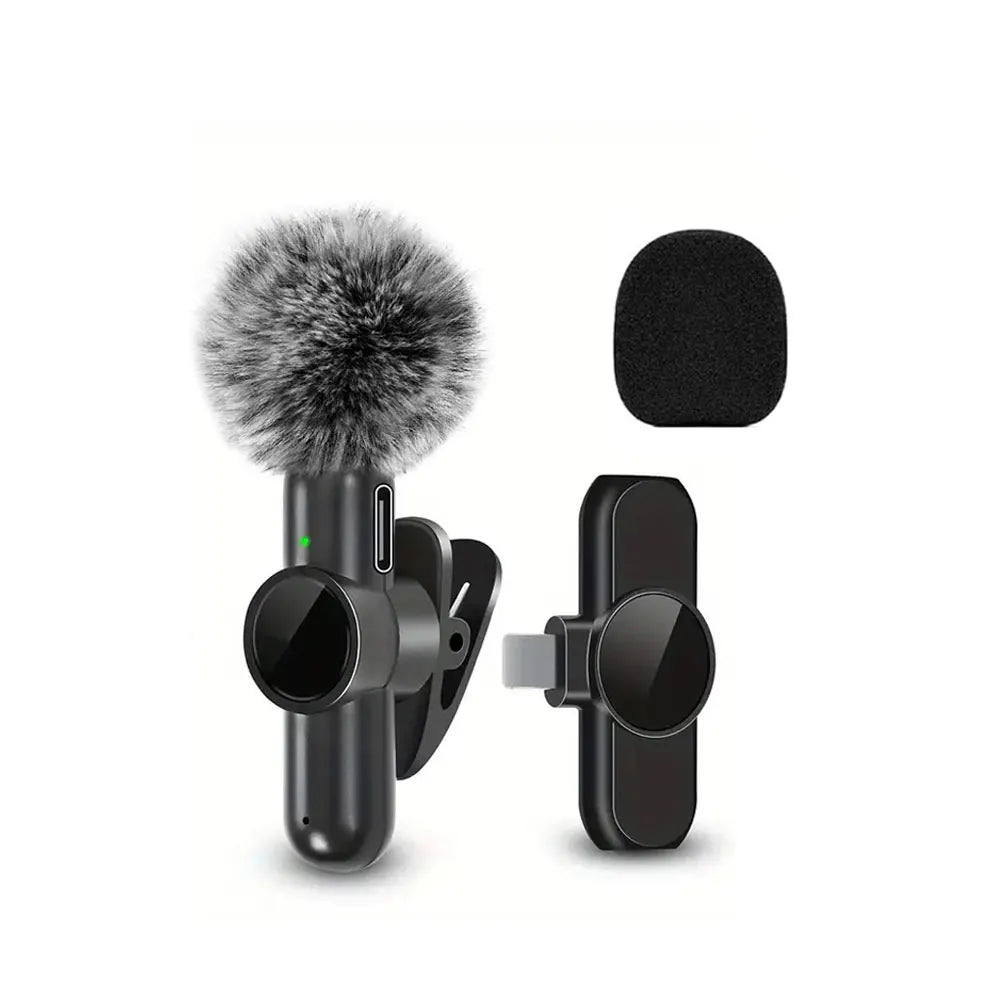 Tuzwa Wireless Lavalier Microphone – Mini Clip-On Lapel Mic with Transmitter, Built-In Battery for Mobile Video Recording, Streaming & Content Creation
