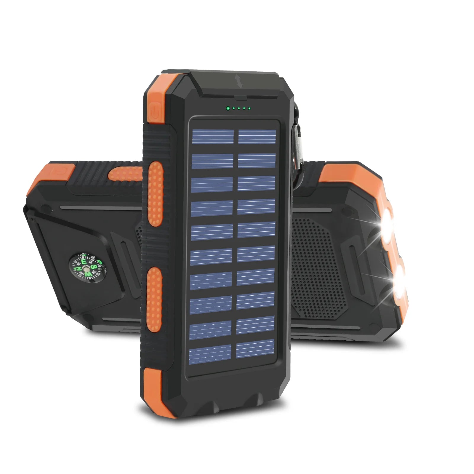 Tuzwa 20000mAh Solar Power Bank – Fast Charging Portable Charger with Built-In Cables, Digital Display & LED Light for Travel & Outdoor Use