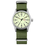 Men's 38mm Luminous Field Watch - Easy Read Arabic Numeral Dial, Durable Nylon Strap, Lightweight Everyday Watch
