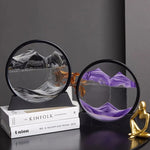 Tuzwa 3D Moving Sand Art Picture with Deep Sea Design – Glass Sandscape Hourglass Decor for Desk, Office & Home Relaxation
