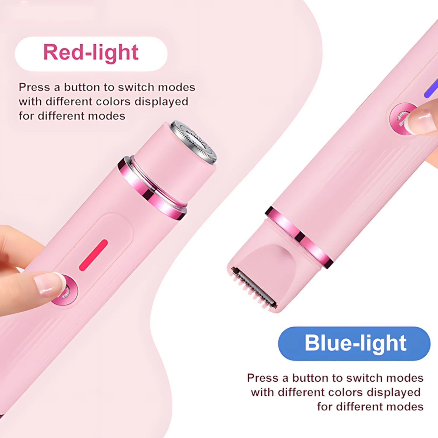 Tuzwa Dual-Head Electric Trimmer for Women – Stainless Steel Precision Shaver for Bikini Area, Underarms & Legs, Battery & Mains Powered
