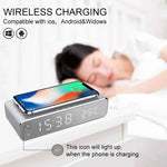 Tuzwa Smart Wireless Charging Station with LED Alarm Clock & Thermometer – Fast Charging Dock for Compatible iPhone & Samsung Phones