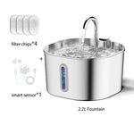 Tuzwa 2.2L Stainless Steel Cat Water Fountain | Automatic Pet Drinking Fountain for Fresh Everyday Hydration
