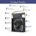 Tuzwa 3-in-1 Portable Air Cooler with LED Night Light – Compact USB Personal Cooling Fan for Bedroom, Desk, Home & Office