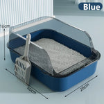 Tuzwa Semi-Enclosed Cat Litter Box | Splashproof Cat Toilet with Easy-Clean Design for Indoor Cats