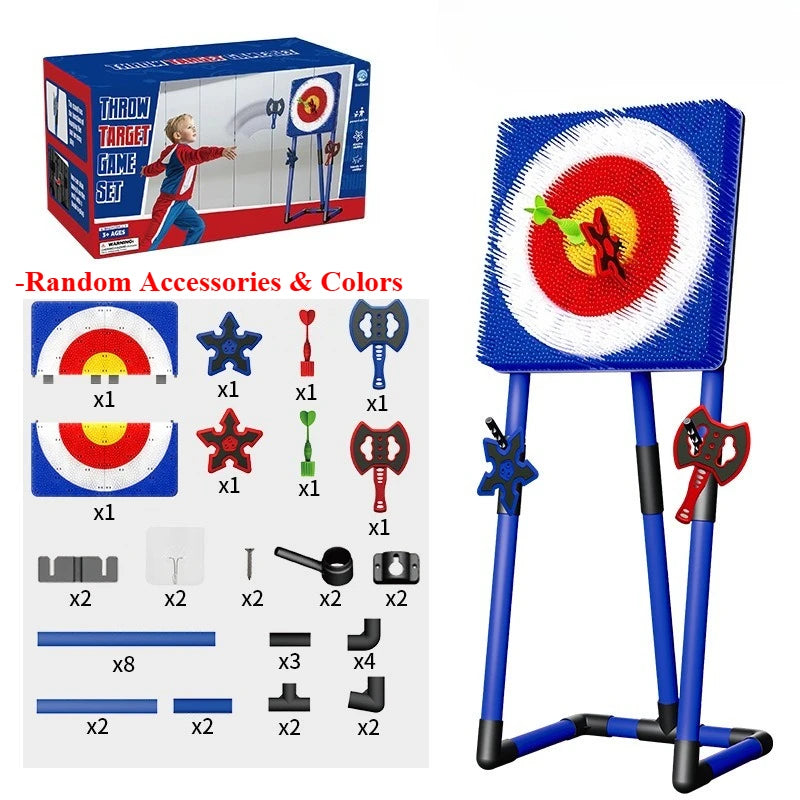 Tuzwa Axe Throwing Target Game Set – Bristle Board with Plastic Throwing Axes for Indoor Outdoor Backyard & Yard Games, Ages 14+