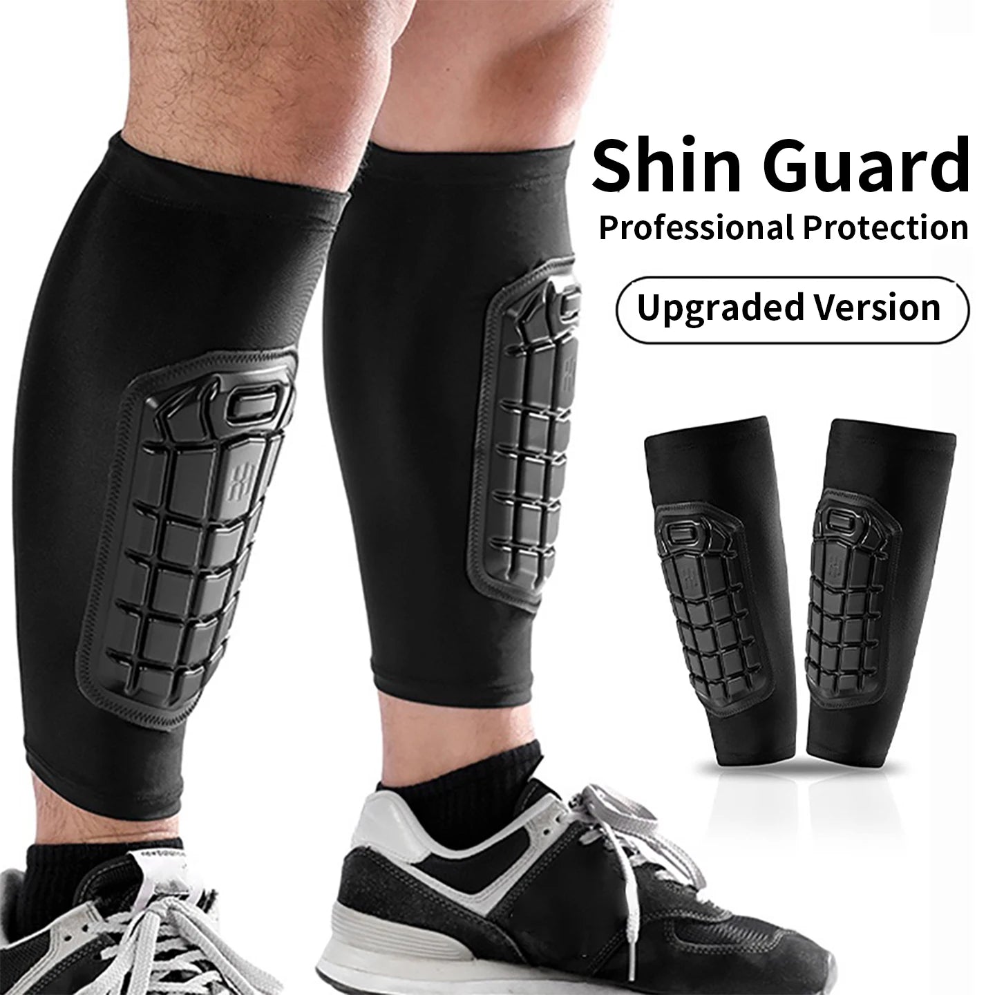Tuzwa Soccer Shin Guards with Honeycomb Padding – Breathable Anti-Slip Soft Shell Football Shin Pads, Lightweight Unisex Protection, Ages 13+