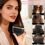 Tuzwa Mini Hair Straightener Brush – Rechargeable Portable Anti-Scald Heated Brush, 100–240V Dual Voltage
