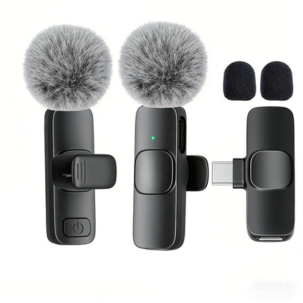 Wireless Lavalier Microphone | USB-C Type-C Clip-On Lapel Mic for Phone Video Recording | Omnidirectional