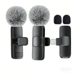 Tuzwa Wireless Lavalier Microphone – USB-C Type-C Clip-On Lapel Mic with Omnidirectional Pickup & Built-In Battery for Smartphone Video Recording