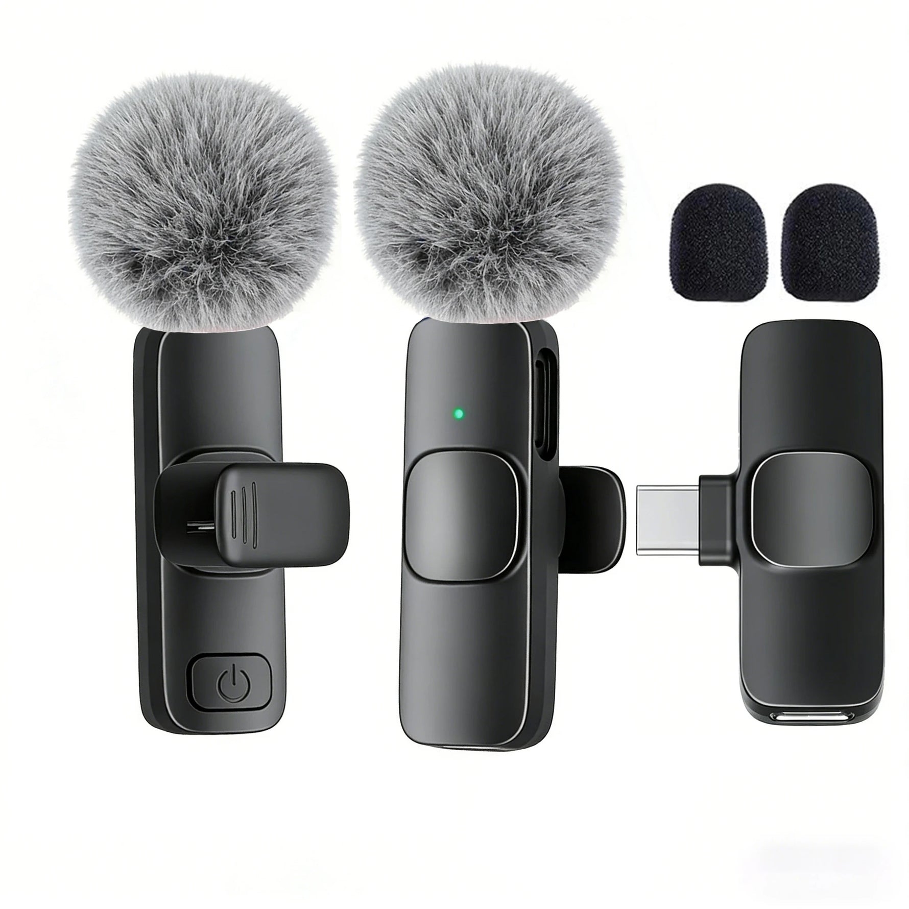 Tuzwa Wireless Lavalier Microphone – USB-C Type-C Clip-On Lapel Mic with Omnidirectional Pickup & Built-In Battery for Smartphone Video Recording