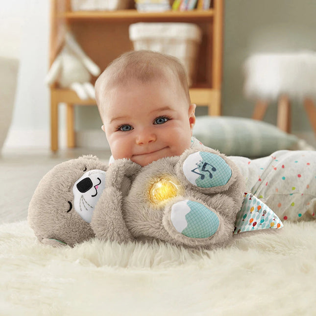 Breathing Teddy Bear with Sound and Soft Light, Newborn Plush Toy, Soothing Baby Toys, Interactive Stuffed Animal