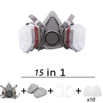 Tuzwa Half Face Respirator Mask with Replaceable Filters – Reusable Chemical & Painting Respirator with Adjustable Straps for Industrial Work