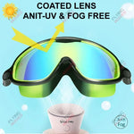 Tuzwa Kids Swim Goggles | Wide View Anti-Fog Swimming Goggles with UV Protection & Leakproof Comfort for Boys & Girls Ages 3–15