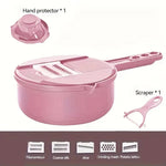 Tuzwa 9-in-1 Multifunctional Vegetable Chopper & Mandoline Slicer | Stainless Steel Food Cutter with Interchangeable Blades | Manual Kitchen Tool for Fast Meal Prep
