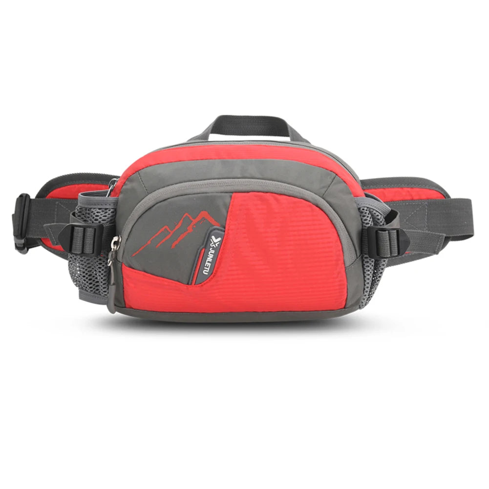 Tuzwa Running Fanny Pack with Water Bottle Holder – Water-Resistant Nylon Waist Bag with Multiple Pockets & Adjustable Strap for Hiking & Travel