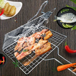 Tuzwa BBQ Grill Basket – Foldable Non-Stick Grilling Basket with Handle for Meat, Fish & Vegetables