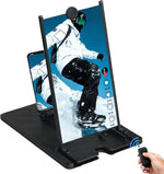 Tuzwa 3D HD Phone Screen Magnifier – 12"/14" Foldable Smartphone Screen Amplifier Stand with Bluetooth Remote for Movies, Videos & Gaming