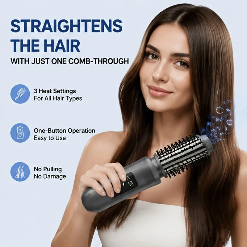 Tuzwa Cordless Hair Straightening Comb – 2600mAh Rechargeable Portable Hair Straightener & Curler for Wireless Styling
