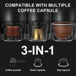 Portable Espresso Coffee Maker | Wireless 3-in-1 Portable Espresso Machine with 20-Bar Pressure & USB Rechargeable Design for Travel, Car & Home