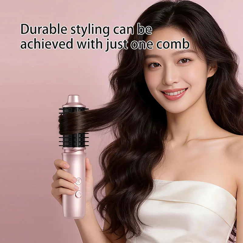 Tuzwa 2-in-1 Cordless Hair Curler & Straightener – Wireless Rechargeable Portable Hair Styler with Blow-Dry Function, 5V Travel Design