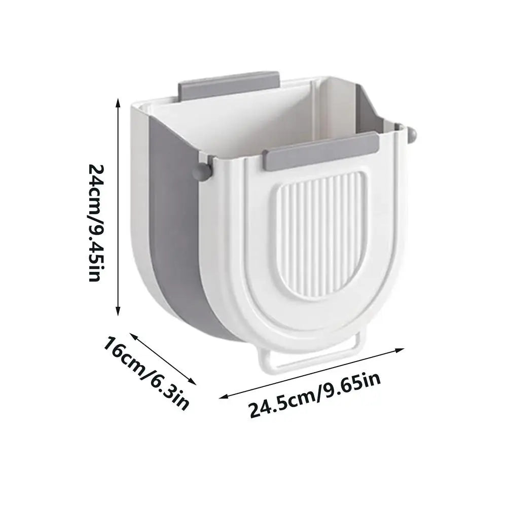 Tuzwa Wall Mounted Foldable Trash Can with Lid – Space Saving Hanging Garbage Bin for Small Kitchen, Bathroom & Home