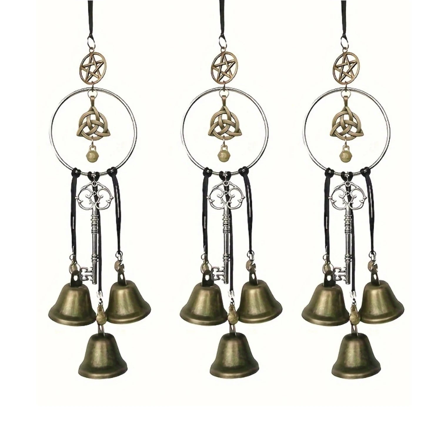 Tuzwa Witch Bells for Door – 1pc Metal Doorknob Hanging Bell Wind Chime, Decorative Witch Bell Door Hanger for Home, Entryway & Porch Decor