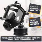 Tuzwa MF14 Full Face Respirator Mask – Reusable Chemical Gas Respirator with Replaceable Filter & Adjustable Head Straps for Industrial Use