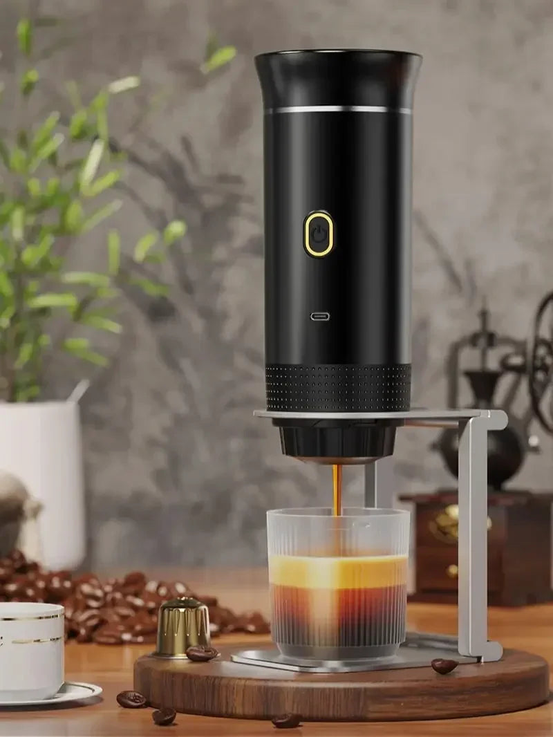 Portable Espresso Coffee Maker | Wireless 3-in-1 Portable Espresso Machine with 20-Bar Pressure & USB Rechargeable Design for Travel, Car & Home