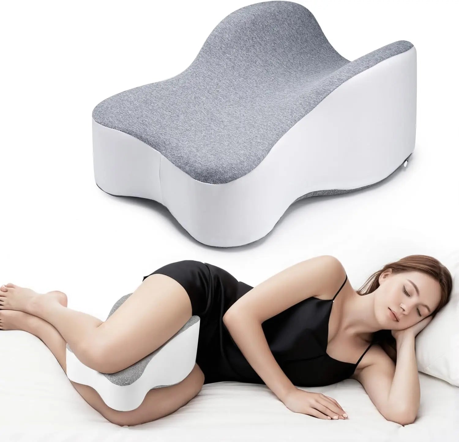 Tuzwa Memory Foam Knee Pillow for Side Sleepers – Ergonomic Between-Legs Support Cushion for Comfortable Sleep