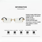 Tuzwa Frameless Blue Light Blocking Glasses – Lightweight Alloy Rectangle Computer Glasses for Work, Gaming & Screen Use
