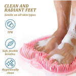 Tuzwa Exfoliating Foot Scrubber Bath Mat with Suction Cups – Non-Slip Shower Foot Brush & Massage Pad for Cleaning & Exfoliation