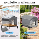 Tuzwa Outdoor Cat House – Waterproof Foldable Cat Shelter with Cooling Mat, Oxford Fabric Pet House for Cats & Small Dogs