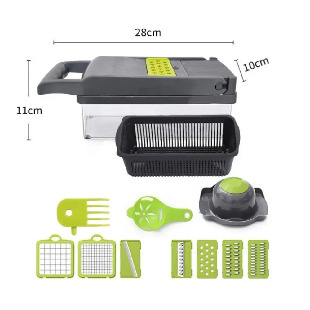 Tuzwa 16-in-1 Vegetable Chopper & Slicer – Multifunctional Food Chopper with Stainless Steel Blades for Onions, Potatoes, Carrots & Vegetables