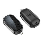 Tuzwa Solar Mini Power Bank Keychain – 1200mAh Portable Phone Charger with 5W Output, Built-In Plug & Solar Panel for Travel & Outdoor Use