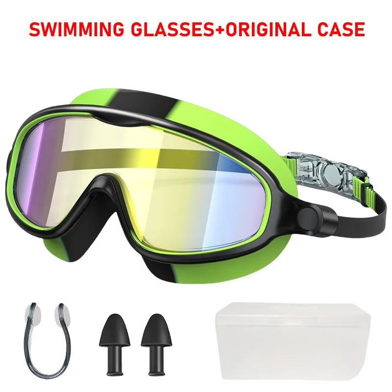 Tuzwa Kids Swim Goggles | Wide View Anti-Fog Swimming Goggles with UV Protection & Leakproof Comfort for Boys & Girls Ages 3–15