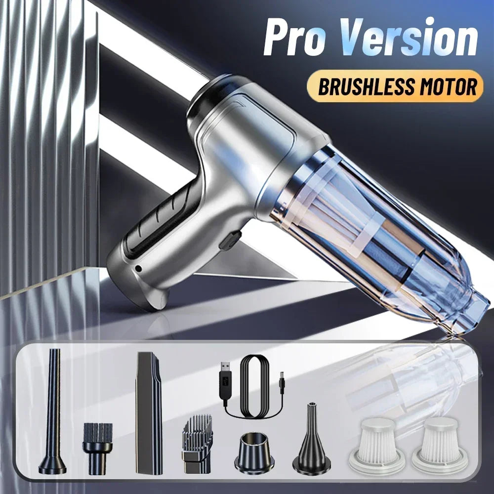 Tuzwa 95000Pa Cordless Car Vacuum Cleaner – Powerful Suction Portable Handheld Vacuum, Rechargeable Lightweight Cleaner for Car & Home