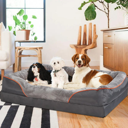 Orthopedic Dog Bed, Outdoor Dog Bed with Waterproof Lining and Washable Cover