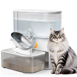 Tuzwa Automatic Cat Water Dispenser – Timed Pet Water Fountain with Fresh Water Flow & Wastewater Separation for Cats & Small Dogs