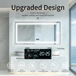 Tuzwa Bluetooth LED Bathroom Mirror 100x60cm – Anti-Fog Lighted Vanity Mirror with Modern Design