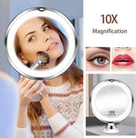Tuzwa 10X Magnifying Makeup Mirror with Lights – Rechargeable Dimmable Touch Screen Vanity Mirror for Makeup & Grooming