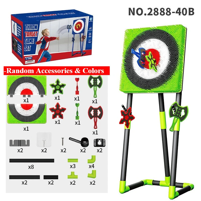 Tuzwa Axe Throwing Target Game Set – Bristle Board with Plastic Throwing Axes for Indoor Outdoor Backyard & Yard Games, Ages 14+