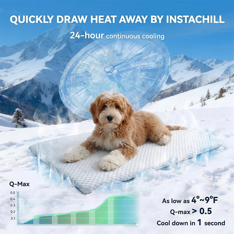Tuzwa Dog Cooling Mat – Breathable Non-Slip Pet Cooling Bed, Machine Washable Summer Dog Mat for Medium & Large Dogs
